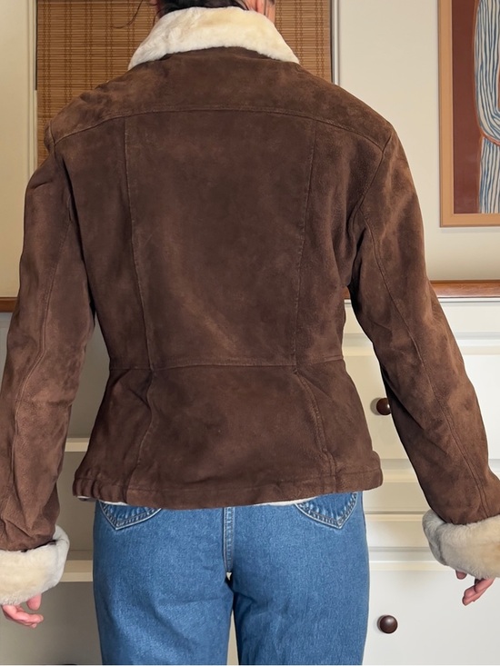 Maxima Jackets & Blazers - Women’s Brown Suede Shearling Collar Jacket